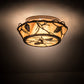 Meyda Lighting Whispering Pines 16" 4-Light Old Copper Pot Flush Mount Light With Travertine Idalight Shade