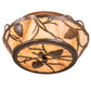 Meyda Lighting Whispering Pines 16" 4-Light Old Copper Pot Flush Mount Light With Travertine Idalight Shade