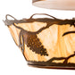 Meyda Lighting Whispering Pines 16" 4-Light Old Copper Pot Flush Mount Light With Travertine Idalight Shade
