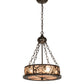 Meyda Lighting Whispering Pines 16" 4-Light Timeless Bronze Inverted Pendant Light With Silver Mica Shade Glass