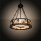 Meyda Lighting Whispering Pines 16" 4-Light Timeless Bronze Inverted Pendant Light With Silver Mica Shade Glass