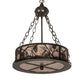 Meyda Lighting Whispering Pines 16" 4-Light Timeless Bronze Inverted Pendant Light With Silver Mica Shade Glass
