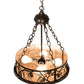 Meyda Lighting Whispering Pines 16" 4-Light Timeless Bronze Inverted Pendant Light With Silver Mica Shade Glass