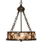 Meyda Lighting Whispering Pines 16" 4-Light Timeless Bronze Inverted Pendant Light With Silver Mica Shade Glass