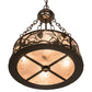 Meyda Lighting Whispering Pines 16" 4-Light Timeless Bronze Inverted Pendant Light With Silver Mica Shade Glass