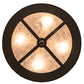 Meyda Lighting Whispering Pines 16" 4-Light Timeless Bronze Inverted Pendant Light With Silver Mica Shade Glass