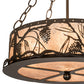 Meyda Lighting Whispering Pines 16" 4-Light Timeless Bronze Inverted Pendant Light With Silver Mica Shade Glass