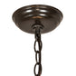Meyda Lighting Whispering Pines 16" 4-Light Timeless Bronze Inverted Pendant Light With Silver Mica Shade Glass