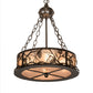 Meyda Lighting Whispering Pines 16" 4-Light Timeless Bronze Inverted Pendant Light With Silver Mica Shade Glass