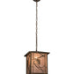 Meyda Lighting Whispering Pines 16" Antique Copper Pendant Light With Silver Mica Shade Glass