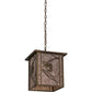 Meyda Lighting Whispering Pines 16" Antique Copper Pendant Light With Silver Mica Shade Glass