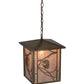 Meyda Lighting Whispering Pines 16" Antique Copper Pendant Light With Silver Mica Shade Glass