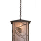 Meyda Lighting Whispering Pines 16" Antique Copper Pendant Light With Silver Mica Shade Glass
