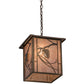 Meyda Lighting Whispering Pines 16" Antique Copper Pendant Light With Silver Mica Shade Glass
