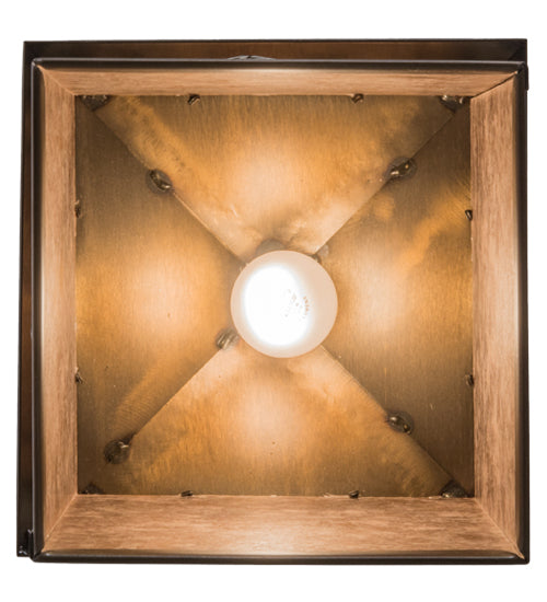 Meyda Lighting Whispering Pines 16" Antique Copper Pendant Light With Silver Mica Shade Glass