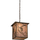 Meyda Lighting Whispering Pines 16" Antique Copper Pendant Light With Silver Mica Shade Glass