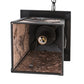 Meyda Lighting Whispering Pines 166557 10" Textured Black Pendant Light With Silver Mica Shade Glass