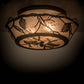 Meyda Lighting Whispering Pines 17" 2-Light Oil Rubbed Bronze Flush Mount Light With Silver Mica Shade Glass