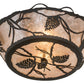 Meyda Lighting Whispering Pines 17" 2-Light Oil Rubbed Bronze Flush Mount Light With Silver Mica Shade Glass