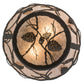 Meyda Lighting Whispering Pines 17" 2-Light Oil Rubbed Bronze Flush Mount Light With Silver Mica Shade Glass