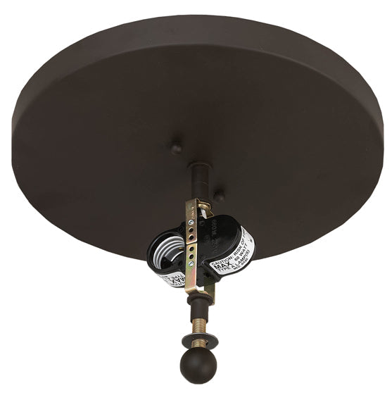 Meyda Lighting Whispering Pines 17" 2-Light Oil Rubbed Bronze Flush Mount Light With Silver Mica Shade Glass