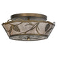 Meyda Lighting Whispering Pines 17" 3-Light Antique Copper Flush Mount Light With Silver Mica Shade Glass