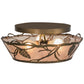 Meyda Lighting Whispering Pines 17" 3-Light Antique Copper Flush Mount Light With Silver Mica Shade Glass