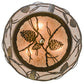 Meyda Lighting Whispering Pines 17" 3-Light Antique Copper Flush Mount Light With Silver Mica Shade Glass