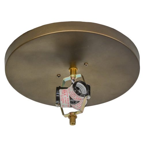 Meyda Lighting Whispering Pines 17" 3-Light Antique Copper Flush Mount Light With Silver Mica Shade Glass