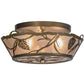 Meyda Lighting Whispering Pines 17" 3-Light Antique Copper Flush Mount Light With Silver Mica Shade Glass