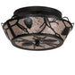Meyda Lighting Whispering Pines 17" 3-Light Textured Black Flush Mount Light With Silver Mica Shade Glass