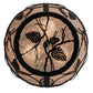 Meyda Lighting Whispering Pines 17" 3-Light Textured Black Flush Mount Light With Silver Mica Shade Glass