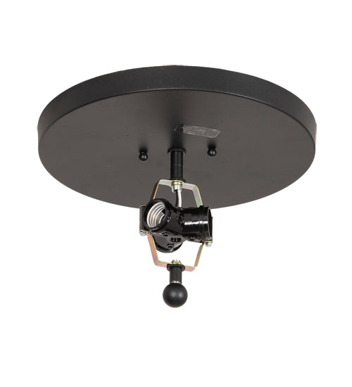 Meyda Lighting Whispering Pines 17" 3-Light Textured Black Flush Mount Light With Silver Mica Shade Glass