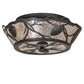 Meyda Lighting Whispering Pines 17" 4-Light Wrought Iron Flush Mount Light With Silver Mica Shade Glass