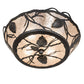Meyda Lighting Whispering Pines 17" 4-Light Wrought Iron Flush Mount Light With Silver Mica Shade Glass