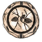 Meyda Lighting Whispering Pines 17" 4-Light Wrought Iron Flush Mount Light With Silver Mica Shade Glass