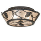 Meyda Lighting Whispering Pines 17" 4-Light Wrought Iron Flush Mount Light With Silver Mica Shade Glass