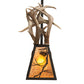 Meyda Lighting Whispering Pines 17" Costello Black Antler Pendant Light With Amber Mica Shade Glass