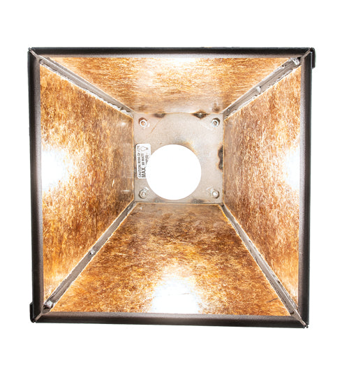 Meyda Lighting Whispering Pines 17" Costello Black Antler Pendant Light With Amber Mica Shade Glass