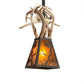 Meyda Lighting Whispering Pines 17" Costello Black Antler Pendant Light With Amber Mica Shade Glass