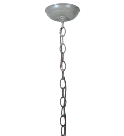 Meyda Lighting Whispering Pines 17" Timeless Bronze Lantern Pendant Light With Clear Shade Glass