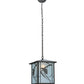 Meyda Lighting Whispering Pines 17" Timeless Bronze Lantern Pendant Light With Clear Shade Glass