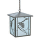 Meyda Lighting Whispering Pines 17" Timeless Bronze Lantern Pendant Light With Clear Shade Glass