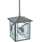 Meyda Lighting Whispering Pines 17" Timeless Bronze Lantern Pendant Light With Clear Shade Glass