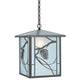 Meyda Lighting Whispering Pines 17" Timeless Bronze Lantern Pendant Light With Clear Shade Glass