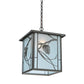 Meyda Lighting Whispering Pines 17" Timeless Bronze Lantern Pendant Light With Clear Shade Glass