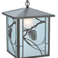 Meyda Lighting Whispering Pines 17" Timeless Bronze Lantern Pendant Light With Clear Shade Glass
