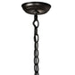 Meyda Lighting Whispering Pines 17" Wrought Iron Pendant Light With Amber Mica Shade Glass