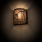 Meyda Lighting Whispering Pines 177793 9" Timeless Bronze Wall Sconce With Silver Mica Shade Glass