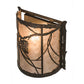 Meyda Lighting Whispering Pines 177793 9" Timeless Bronze Wall Sconce With Silver Mica Shade Glass